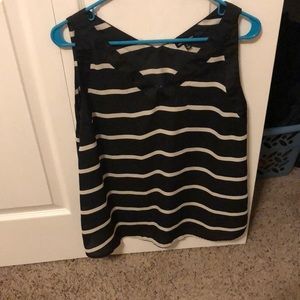 Black and white striped sleeveless top